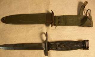 USM7 US Knife and Scabbard USM8AI PWH Military Vietnam Era Fixed Blade 