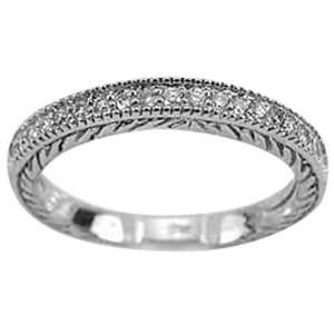  Platinum Antique Style Diamond Wedding Ring   7 DaCarli 