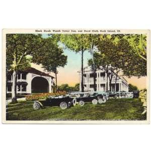  1920s Vintage Postcard   Black Hawk Watch Tower Inn and 