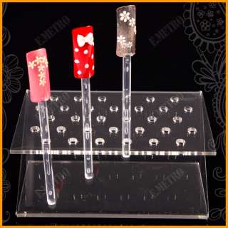 Professional 32 Tips Nail Art Practice Display Stand Manicure Tool 