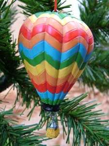 New Midwest Hot Air Balloon Rainbow Zig Zag Christmas Tree Ornament 
