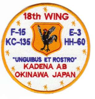 USAF PATCH, 18TH WING, KADENA AIR BASE OKINAWA, JAPAN  