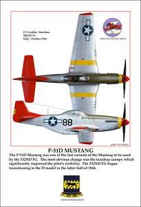 51D Mustang Tuskegee Airmen Red Tails Print by Jerry Taliaferro 