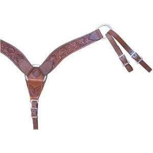 Tex Tan Hereford Breast strap 2 3/4 Shaped/Tooled   Pecan   Horse