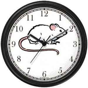  White Mouse Animal Wall Clock by WatchBuddy Timepieces 