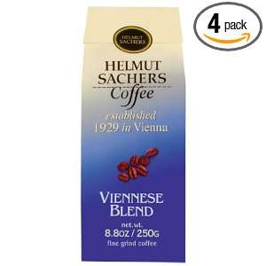 Helmut Sachers Coffee, Viennese Blend (Ground), 8.8 Ounce Bags (Pack 