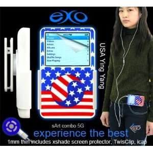  iPod USA Flag Yin Yang Video Case Skin Cover Screen 