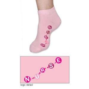 Anklet Socks with Nurse Pretty in Pink Links Graphic