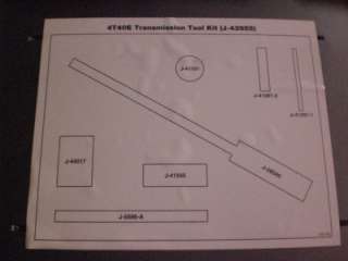 Kent Moore J 43955 4T40E Transmission Tool Kit Package  