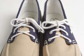 Polo Ralph Lauren Beige Navy Casual 14 D Boat Shoes NR  