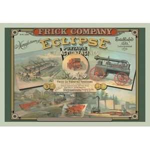 Frick Company   Eclipse Portable Traction Engines   16x24 Giclee Fine 