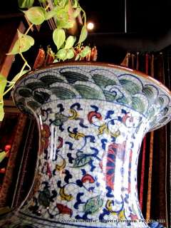 32 Tall Chinese Porcelain crackled stunning vase  