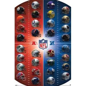  (22x34) NFL (Logo Helmets, New) Sports Poster Print