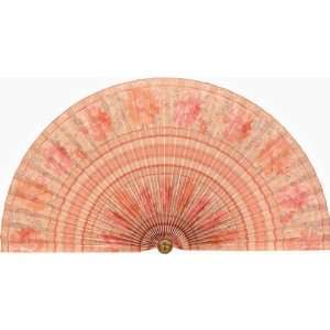Decorative Fan   Peach Floral Pattern (Peach) (20.5H x 40W x 2D 