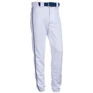 Relaxed Long 17 Oz. Piped Polyester Baseball Pants 57 WHITE/NAVY YXL 