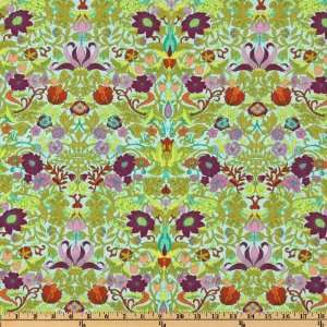  44 Wide Gabrielle Floral Aqua/Lime Fabric By The Yard 