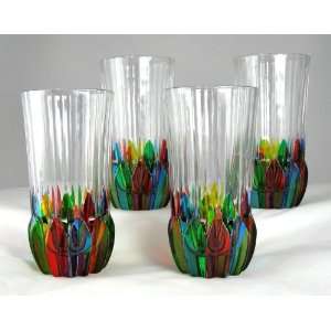  Italian Crystal Tumblers  Verona Collection Set of 4 Due 