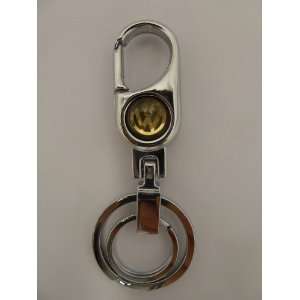   Logo Chrome Key Chain Two Key Rings And Carabiner Automotive