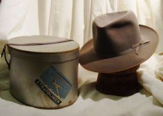 Vintage ROYAL STETSON STRATOLINER Fedora Hat Gray Stratoliner Box Size 