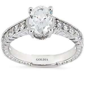    0.75 Ct. Antique Style Oval Diamond Engagement Ring Jewelry