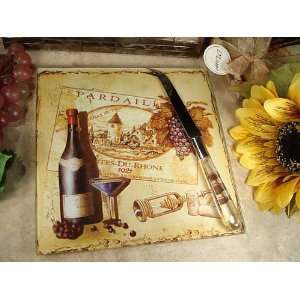    Cheese board with knife Antique Wine Design