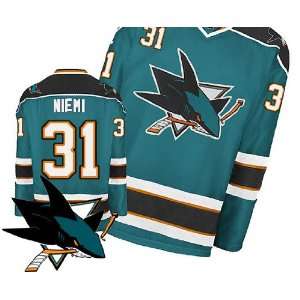   Jerseys Antti Niemi Home Green Hockey Jersey (ALL are Sewn On) Sports