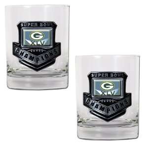  Green Bay Packers Super Bowl 45 Champs 2pc 14oz Rocks 