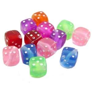  25x DIY Jewelry Making Multicolored Dice Transparent 