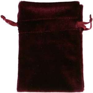  Unlined Velvet Bag 3x4 Burgundy Set of 12 