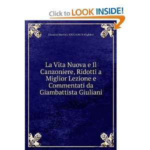   Giambattista Giuliani Giovanni Battista GIULIANI D Alighieri Books