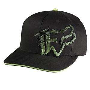    Fox Racing DC Check Fitted Hat   XS/S/Black/Green Automotive