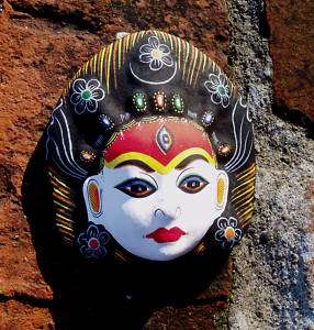 EXOTIC UNIQUE HAND PAINTED & CRAFTED DETAILED CERAMIC NEPAL GODDESS 
