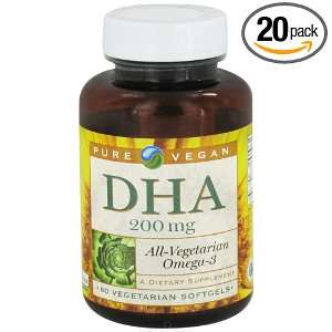  Pure Vegan Lifes DHA 200 mg (Omega 3) 60 Softgels DHA 