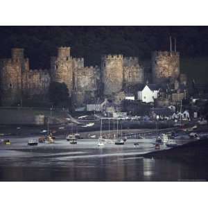  Massive, Eight Towered Conwy Castle and its Walled 