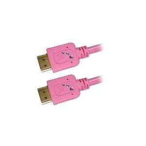   Pink HDMI 1.3 Home Theatre Cable 4 hand applied crystals Electronics
