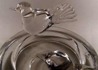 Vetri Murano Glass Bowl with Birds Signed Renato Anatra  