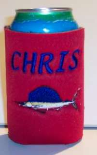 PERSONALIZED EMBROIDERED Koozie Can Cover WITH PICTURES  