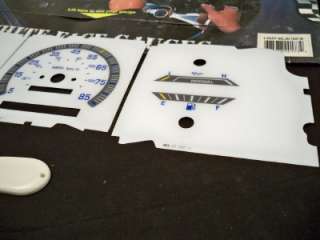   92 FORD F150 BRONCO NO RPM WHITE FACE CLUSTER GAUGES KIT GLOW THROUGH