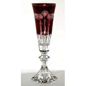  Varga Art Crystal Majestic Raspberry Champagne Flute 