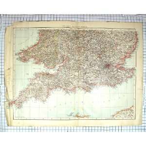  Antique Map C1870 England Wales Isle Wight London Dover 