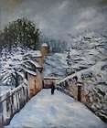 Hand Painted Oil Painting Repro Alfred Sisley Snow on the Road  