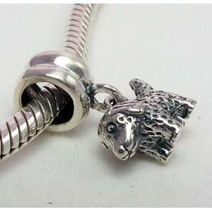  B26 Spotted Puppy Dog Dangle .925 Sterling Silver Charm 