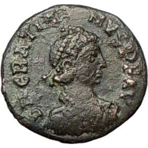  Gratian 378AD Authentic Original Ancient Roman Coin Wreath 