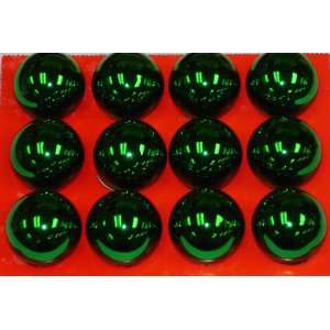  Set of 12 Miniature 25mm. Green Glass Ball Christmas 