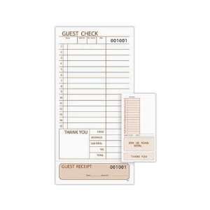  Blank guest check with backer, 4 1/4 x 8 1/2. Office 