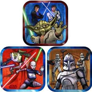  Star Wars The Clone Wars Square Dessert Plates (8) Party 