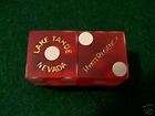 HARRAHS LAKE TAHOE CASINO DICE RED MATCHED NUMBERS  