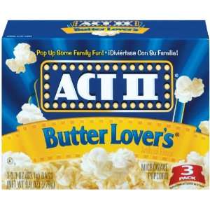 Act II Butter Lovers Popcorn, 3 Pack Of Grocery & Gourmet Food