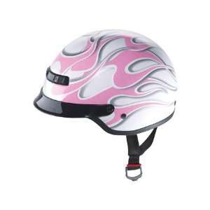 Z1R Nomad Ghost Flames Half Helmet X Small  Pink 