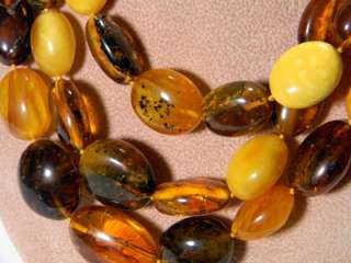   Made Necklace and Earrings made of Amber Beads with Earrings  